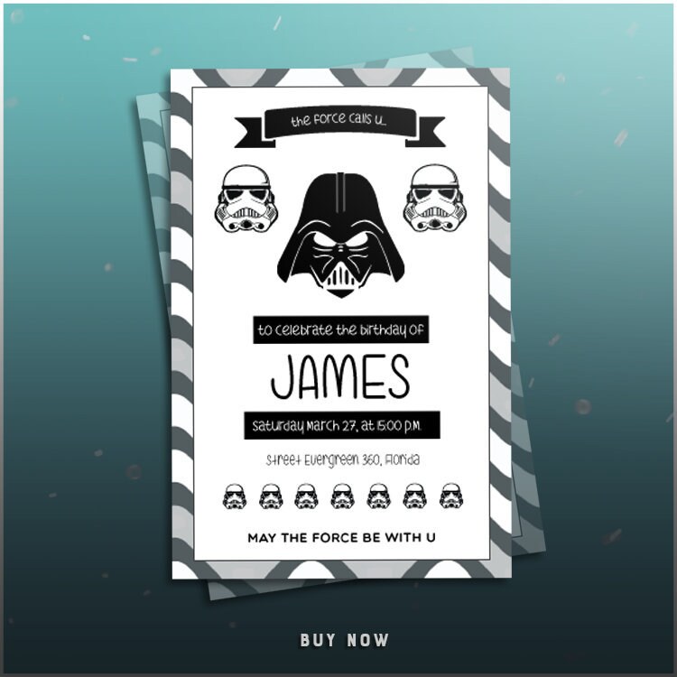 Star Wars Geburtstagsparty-Set – Mit 24 Einladungen & Umschlägen, Plus Camo-Aufkleber
