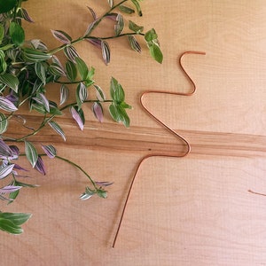 Snake zig zag plant stake, recycled copper, minimalist plant stake, minimal trellis, plant support,  indoor plants, philodenderon stake