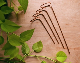 Set of minimalist plant support stakes, recycled copper plant trellis, minimal trellis, plant support, boho home, indoor plants,