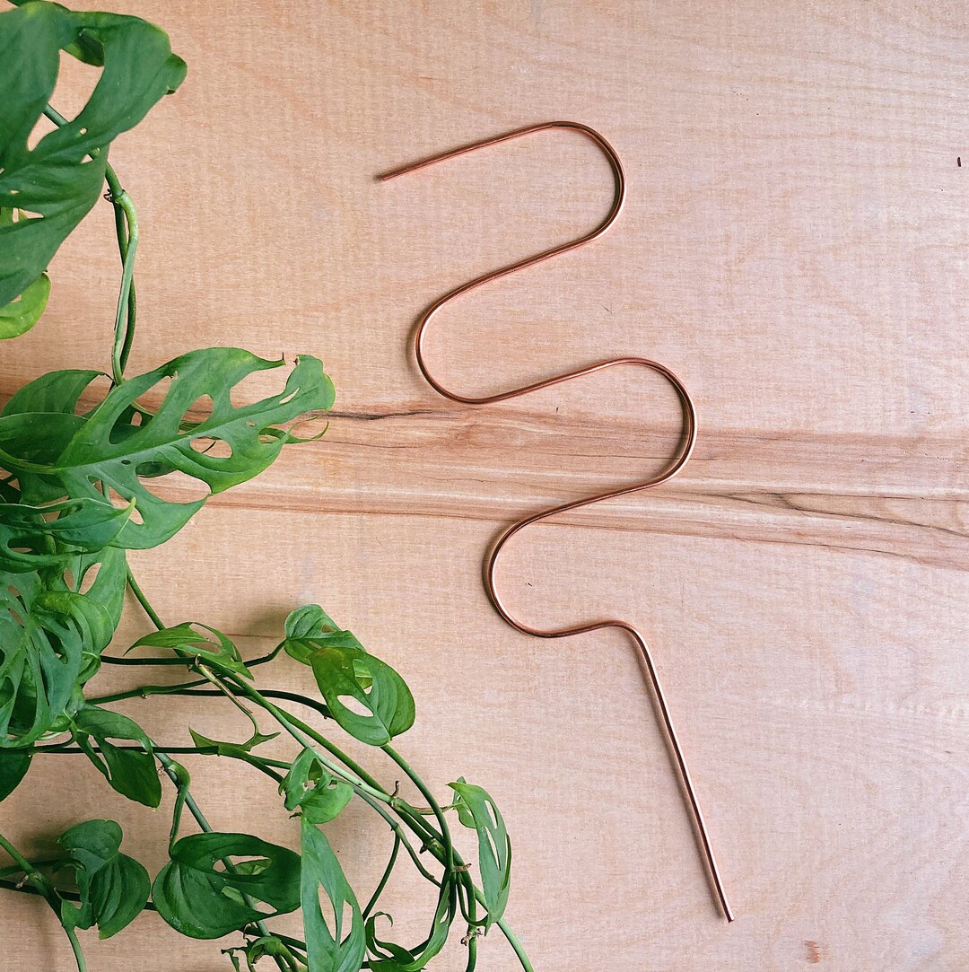 Wavy Plant Stake Copper Plant Trellis Minimalist Plant - Etsy
