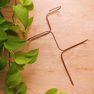 Abstract plant support, recycled copper trellis, minimalist plant stake, minimal trellis, small plant stake, philodenderon stake, indoor