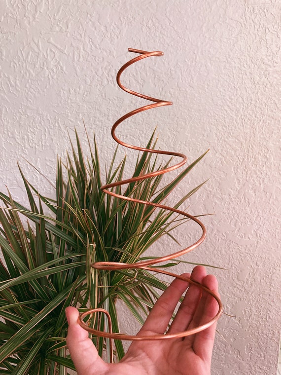 Minimalist cone plant support, recycled copper plant trellis, trailing plant trellis