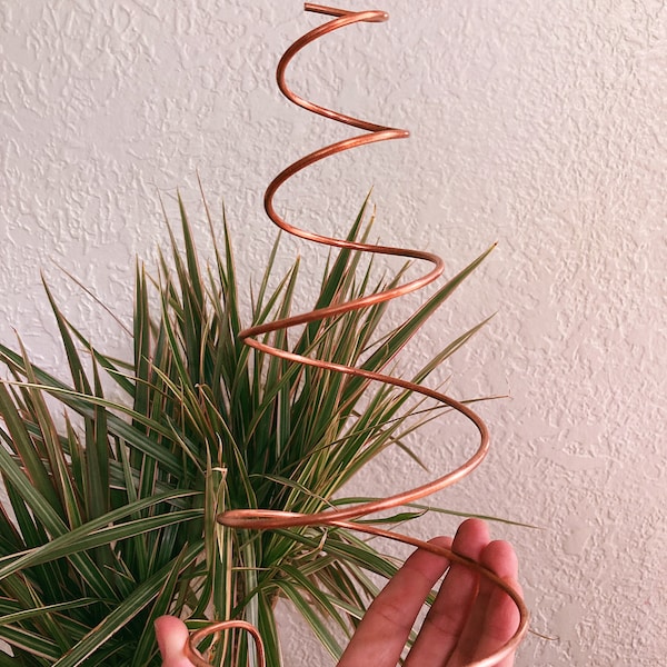 Minimalist cone plant support, recycled copper plant trellis, funnel plant stake, trailing plant trellis, simple trellis, indoor plants