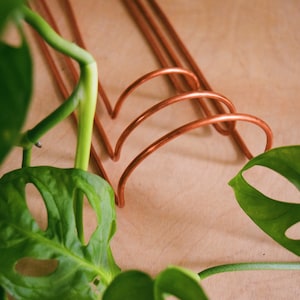 Set of minimalist nesting plant support stakes, recycled copper plant trellis, minimal trellis, modern plant gift, small plant support