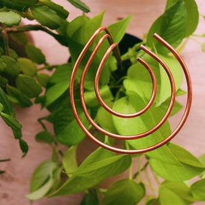 Set of minimalist nesting plant support stakes, recycled copper plant stake, minimalist plant decor, indoor plants, small plant support