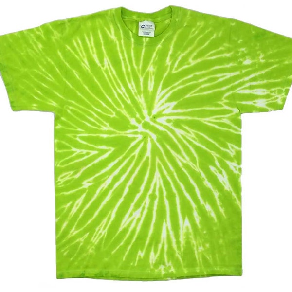 Tie Dye T-Shirt - Spiral Green Tie Dye Shirt Unisex   All Sizes Gift Tie Dye Mens Clothing Tshirt