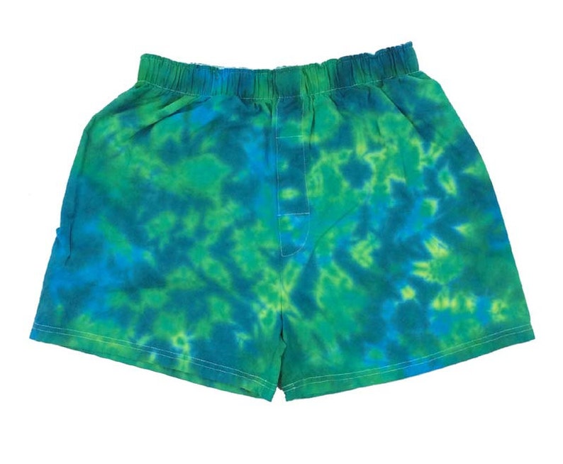 Tie Dye Boxer Blue Greens Tie Dye Shorts Unisex Mens Etsy