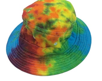 Tie Dye Bucket Hat - Rainbow , Tie Dye Hat, Unisex, Festival Hat