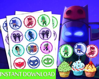 pj masks cupcake etsy