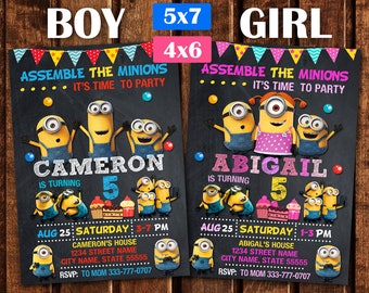 Minions Invitation Etsy