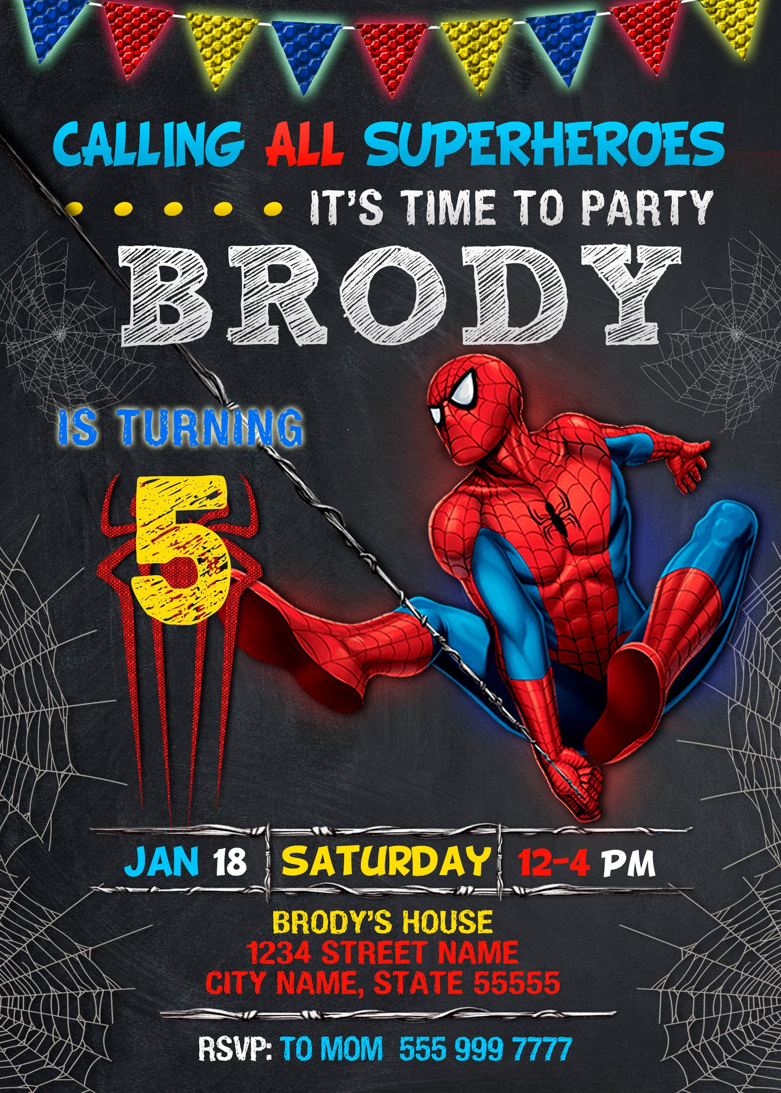 Spider Man Einladung Spiderman Geburtstagseinladung Spider | Etsy