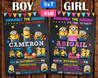 Minion invitation, Minion birthday invitation, Minion Birthday, Minion Party, Minion Printable, Minions Birthday Party, Minion Card, Minion.