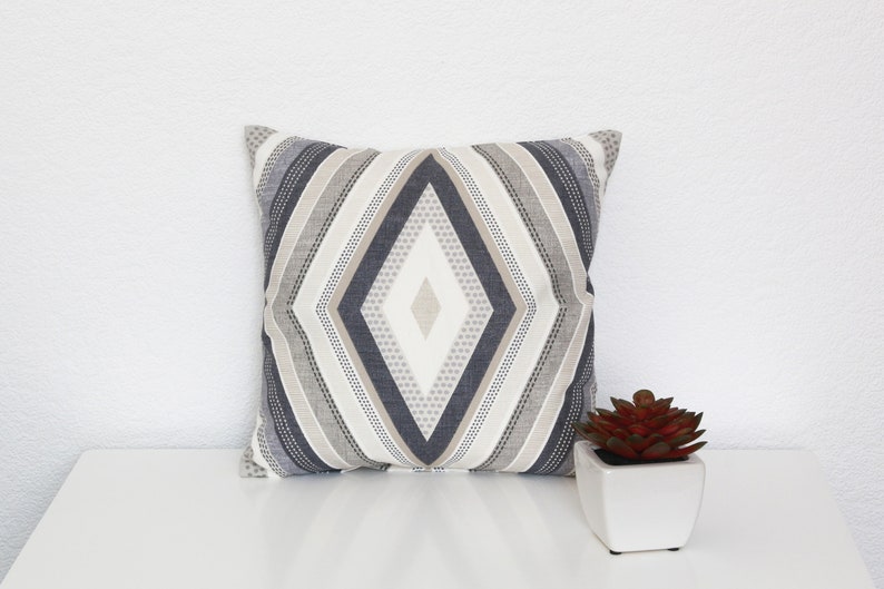 Geometric cushion cover, grey pillow case, pillow cover, 18 inch, 10 inch 10 x 10 inches