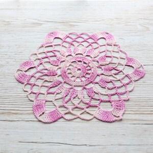Purple crocheted lace doily image 4