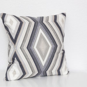 Geometric cushion cover, grey pillow case, pillow cover, 18 inch, 10 inch 18 x 18 inches