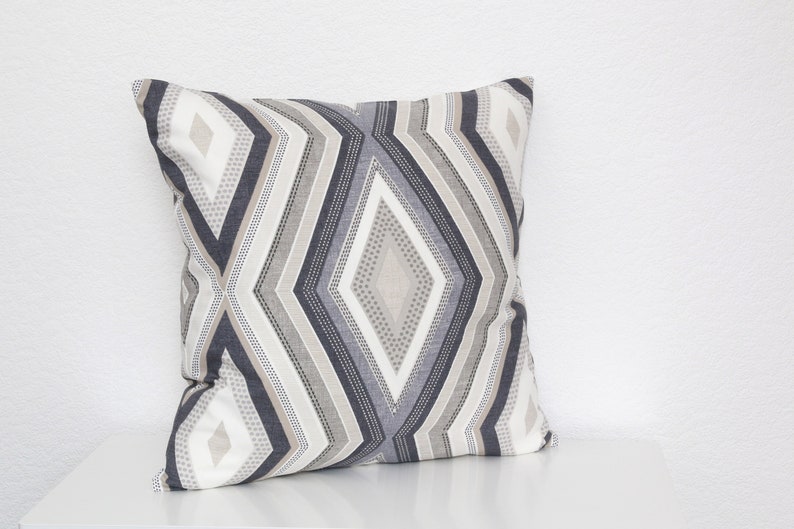 Geometric cushion cover, grey pillow case, pillow cover, 18 inch, 10 inch 18 x 18 inches