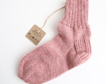 Alpaca and mohair wool socks,  hand knitted wool socks women men, hand knit bed socks