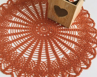 Crochet lace doily, handmade from 100% cotton  yarn, 42 cm  16.5 inch