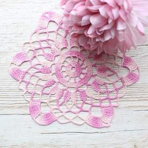 Purple crocheted lace doily image 1