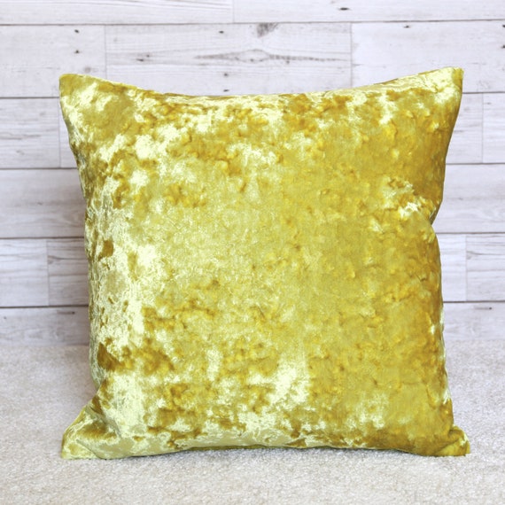 Velvet pillow cover crushed velvet Yellow velvet pillow | Etsy