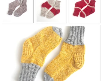 Kids wool socks, children's hand knitted socks