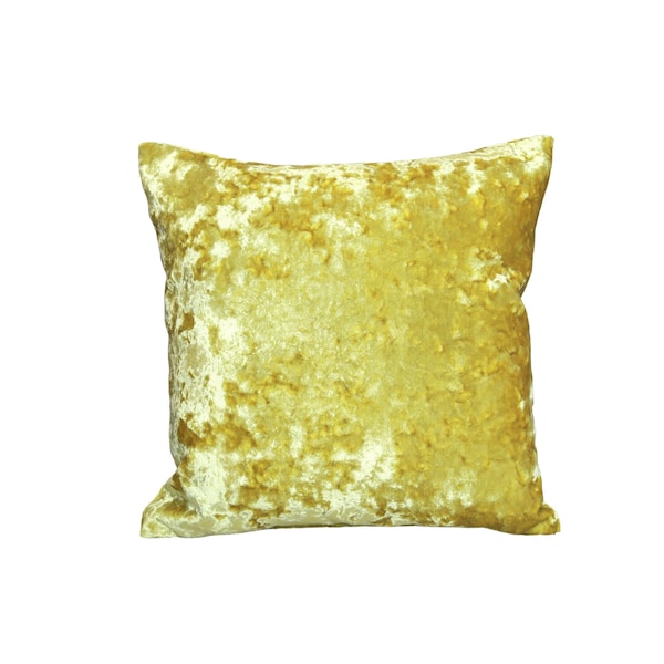 Crushed velvet pillow cover, yellow ombre cushion cover, 16x16 inch