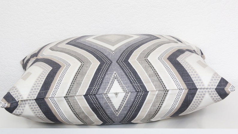 Geometric cushion cover, grey pillow case, pillow cover, 18 inch, 10 inch image 3