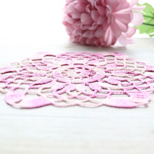 Purple crocheted lace doily image 5
