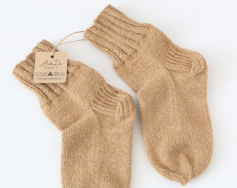Hand Knit Wool Socks: Cosy Mohair Blend, Rustic Unisex Gift