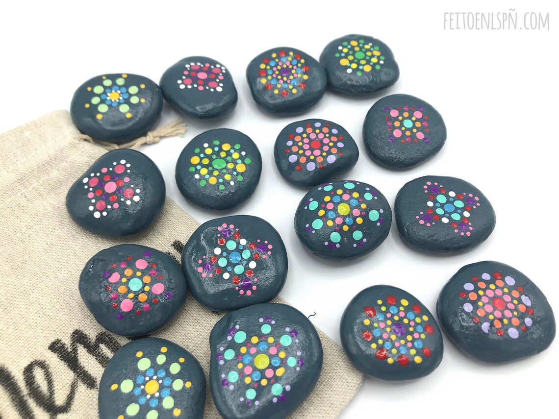 Jeu de pierres de mémoire jeu de mandalas de mémoire pierres Etsy