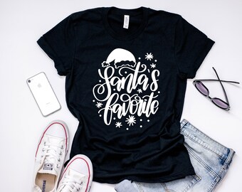 Santas Favorite Shirt, Santa Shirt, Favorite Shirt, Santas Favorite, Christmas Shirt, Women's Christmas Shirt, Shirts with Sayings,Santa Tee