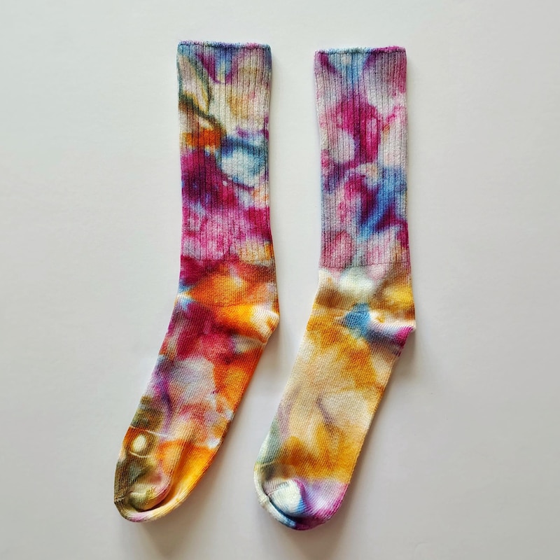 Women Tie Dye Socks in Orange / Blue - Escuyer main image 1
