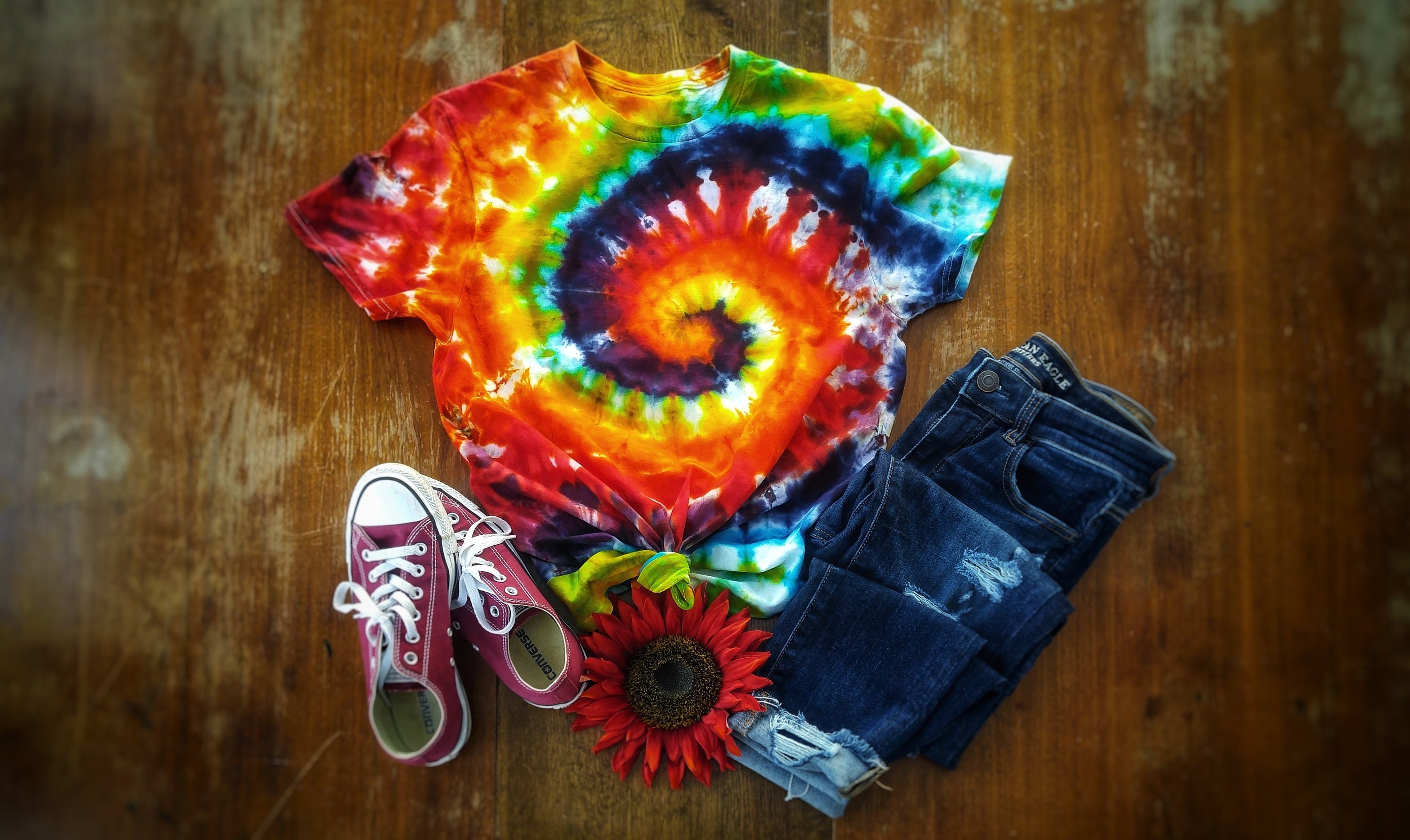 Rainbow Tie Dye Shirt Retro Aesthetic Clothing Tie Dye | Etsy