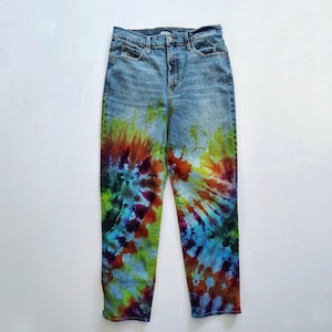 UNUSED tie die denim pants UW0959 タイダイ Tie Dye Jeans - Etsy