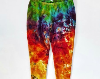 Leggings arc-en-ciel tie-dye | Pantalon bohème hippie pour femmes | Vêtements de fête