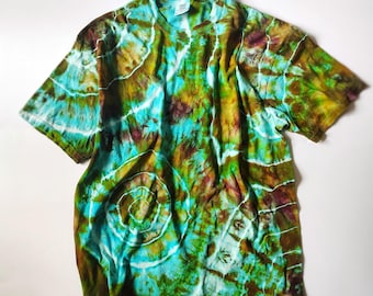 Earth Tone Tie Dye T-Shirt Women | One of a Kind Boho Top | Handmade Comfort Colors Tee | Slow Fashion Artistic Shirt