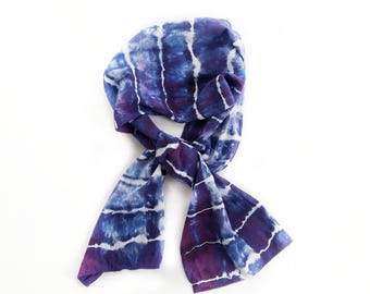 Purple Tie Dye Scarf | Women's Scarves | Gift for Hippie | Bamboo Rayon | Hair Accessories