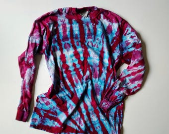 Long Sleeve Tie Dye Shirt Women – Spiral Ice Dye Top | Gift for Mom