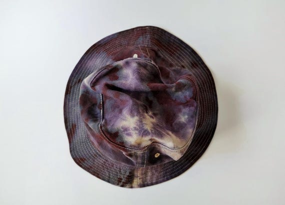 Purple and black bucket hat | Hippie Clothing | 90's Fashion