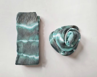 Tie Dye Thigh High Socks: Cotton Blend Over The Knee Socks | Electric Blue