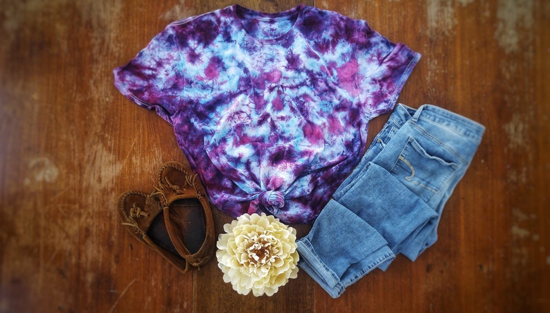 Tie Dye Shirt | Women's Hippie Clothes | Purple Tie Dye T-shirt | Aesthetic Clothing 