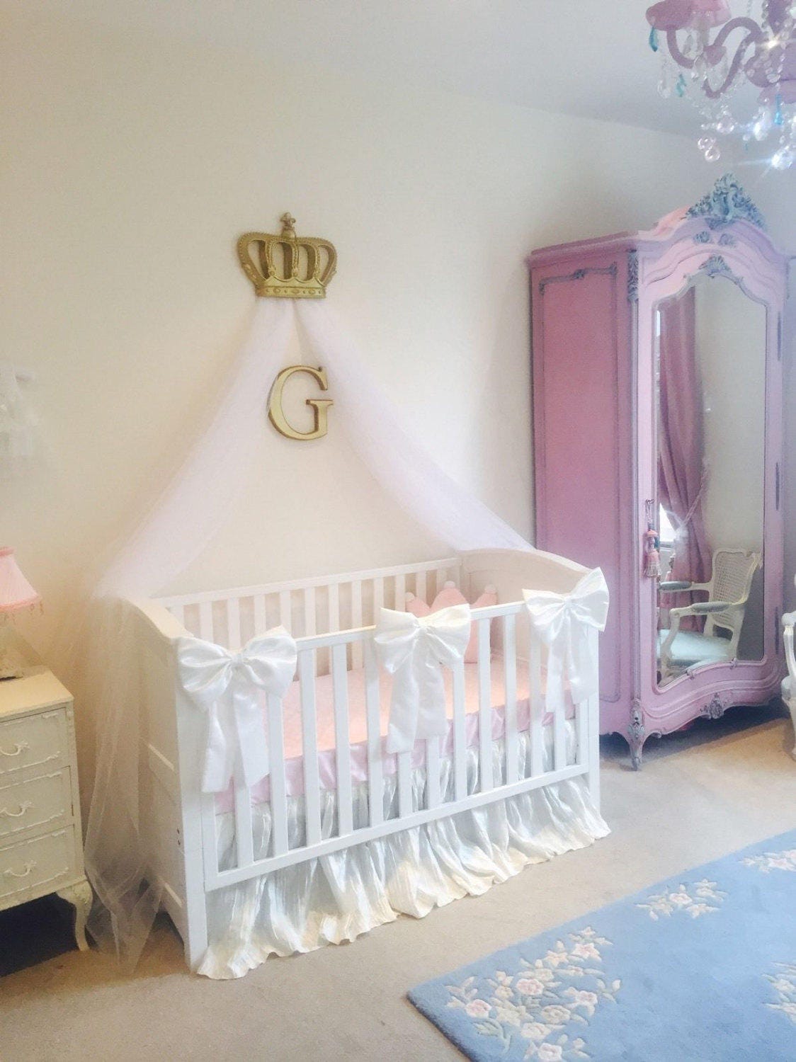 Beautiful Princess Crib Bows Neutral Baby Bedding Crib Etsy UK