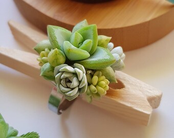 Living Succulent Ring – Plantable Keepsake, Boho Wedding Jewelry