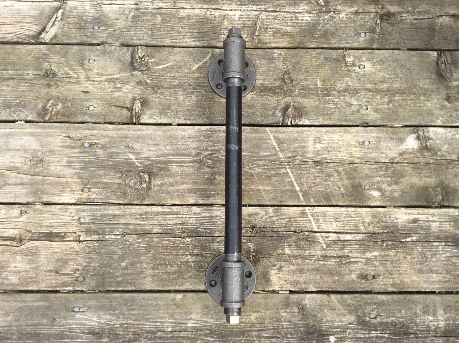 Industrial Iron Black Pipe Bathroom Handle Towel Rack Door Etsy