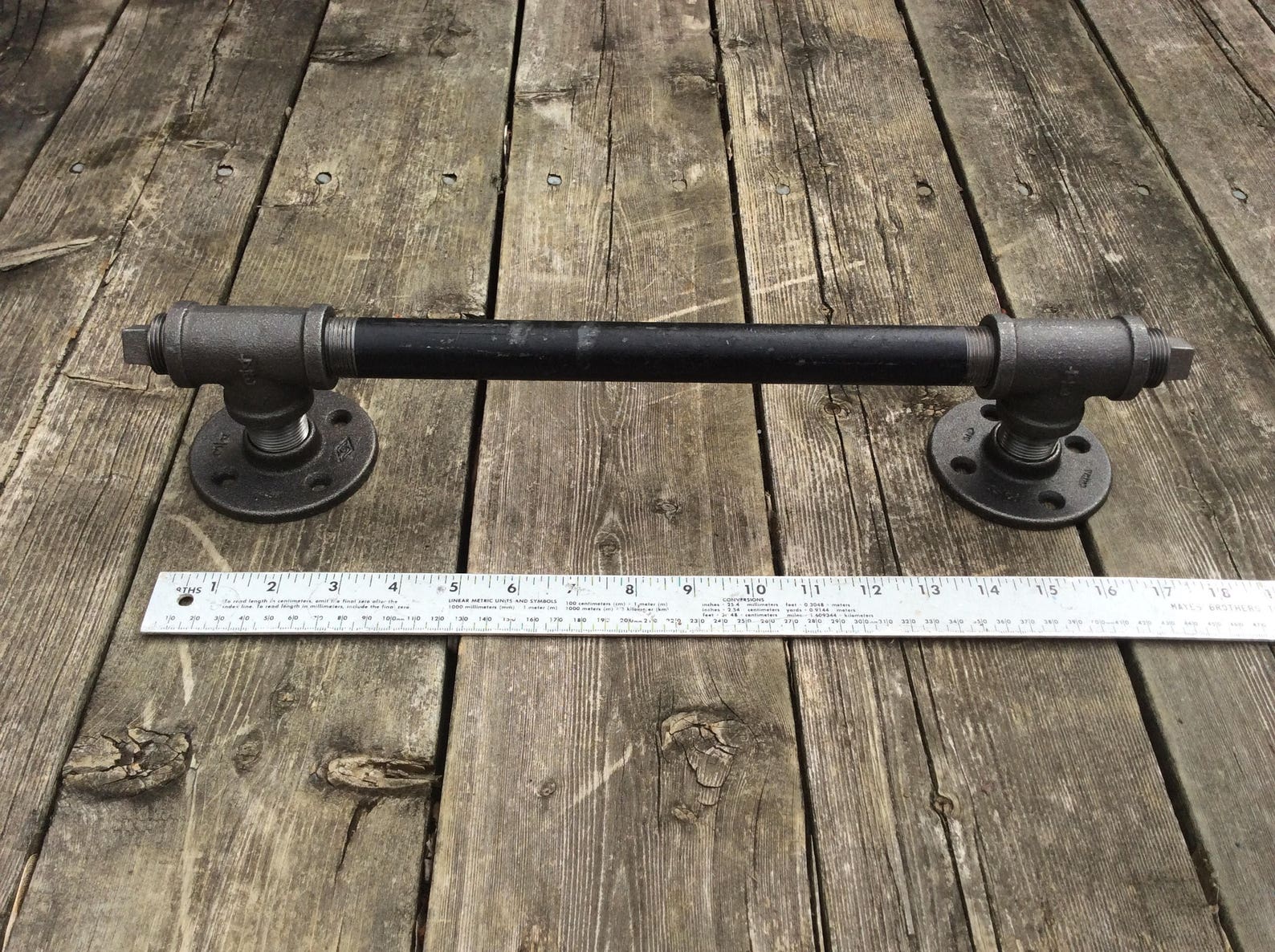 Industrial Iron Black Pipe Bathroom Handle Towel Rack Door Etsy
