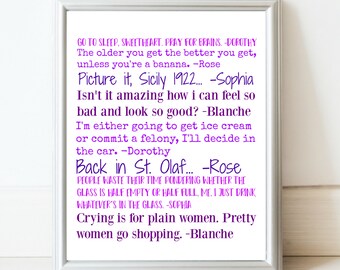 Golden Girls Quote Print Set//Printable Quote