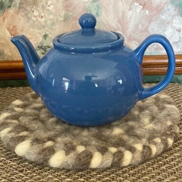 Trivets Felted Wool Teapot Trivets Braided Wool Embroidered Coasters
