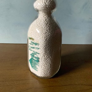 Vintage Cream Top Dairy 2 Colored pyroglazed quart milk bottle.