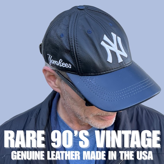 Vintage New York Yankees Genuine Leather Strapback Hat – 1990s