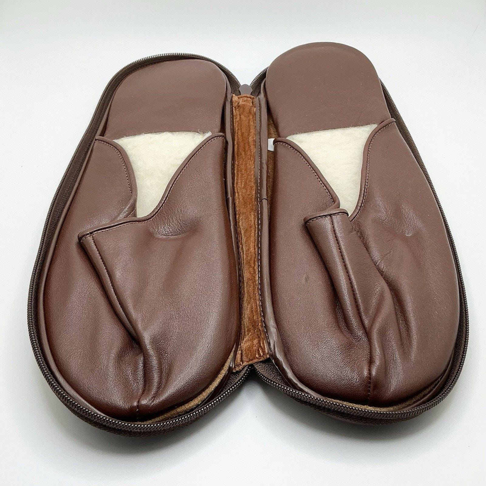 Vintage Mens Leather Travel Slippers - Etsy